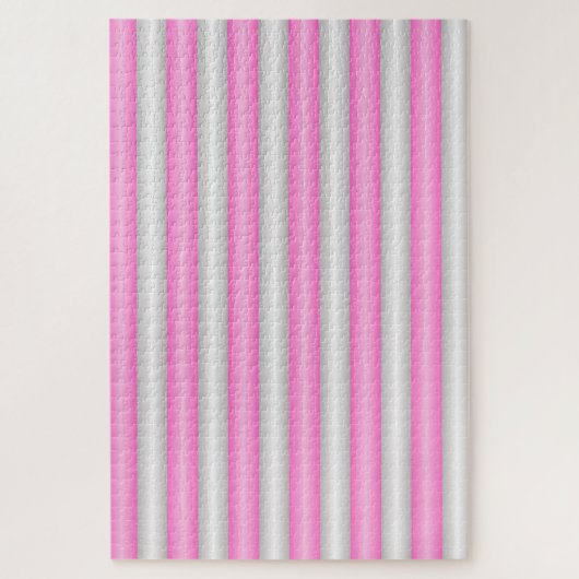 Moderne Neon Roze Strepen met 3D-Effect Legpuzzel (Verticaal)