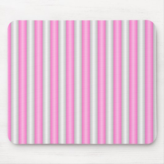 Moderne Neon Roze Strepen met 3D-Effect Muismat (Voorkant)