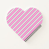 Moderne Neon Roze Strepen met 3D-Effect Notitieboek (Achterkant)