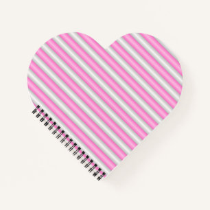 Moderne Neon Roze Strepen met 3D-Effect Notitieboek