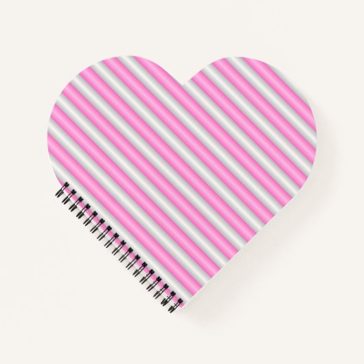 Moderne Neon Roze Strepen met 3D-Effect Notitieboek (Voorkant)