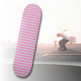 Moderne Neon Roze Strepen met 3D-Effect Persoonlijk Skateboard