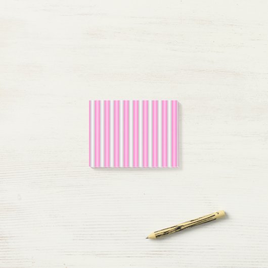 Moderne Neon Roze Strepen met 3D-Effect Post-it® Notes (Op bureau)