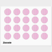 Moderne Neon Roze Strepen met 3D-Effect Ronde Sticker (Vel)
