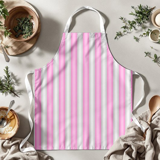 Moderne Neon Roze Strepen met 3D-Effect Schort