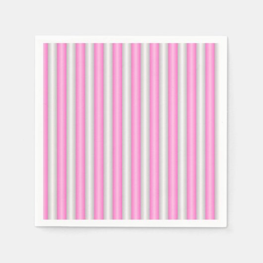 Moderne Neon Roze Strepen met 3D-effect Servet (Voorkant)