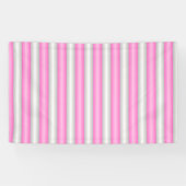 Moderne Neon Roze Strepen met 3D-Effect Spandoek (Horizontaal)