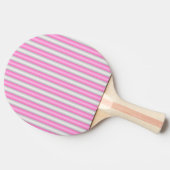 Moderne Neon Roze Strepen met 3D-Effect Tafeltennisbatje (Zijkant)