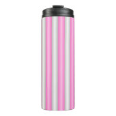 Moderne Neon Roze Strepen met 3D-Effect Thermosbeker (Voorkant)