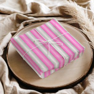 Moderne Neon Roze Strepen met 3D-Effect Tissuepapier