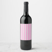 Moderne Neon Roze Strepen met 3D-Effect Wijn Etiket (Voorkant)
