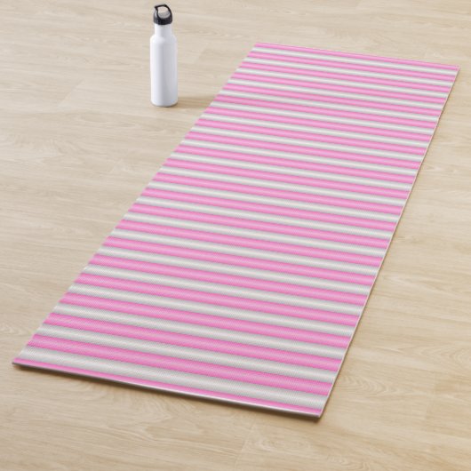 Moderne Neon Roze Strepen met 3D-Effect Yogamat (In situ)