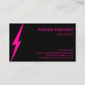 Moderne Neon Roze Verlichting Custom Elektricien Visitekaartje (Voorkant)