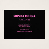 Moderne Neon Roze Zwarte Loyaliteit Kaarten Visitekaartje (Achterkant)