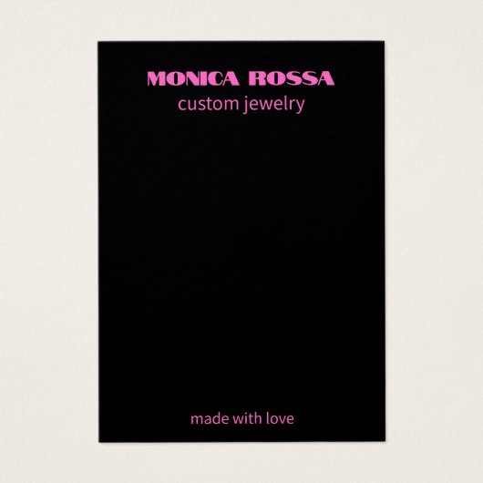Moderne Neon Roze Zwarte sieraden oorbel display Visitekaartje (Voorkant)