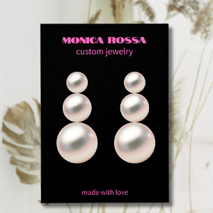 Moderne Neon Roze Zwarte sieraden oorbel display Visitekaartje