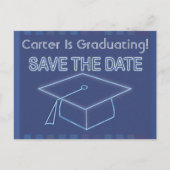 Moderne Neon Sign Afstuderen Save the Date Briefkaart (Voorkant)