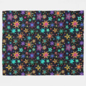 Moderne neon sterren op zwart fleece deken (Voorkant (Horizontaal))