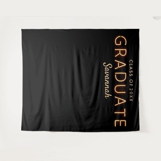 Moderne Neon Verlichte Afstudeerfoto Achtergrond Wandkleed (Voorkant (horizontaal))