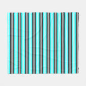 Moderne Neonblauwe en Zwarte 3D Metaal Effect Stre Fleece Deken (Voorkant (Horizontaal))