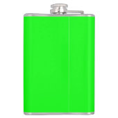 Moderne, neongroen scherm, helder, effen, koel heupfles (Achterkant)