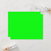 Moderne, neongroen scherm, helder, effen, koel kaart (Voorkant / Achterkant in situ)