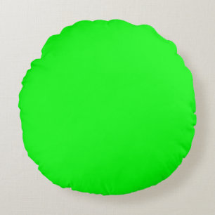 Moderne, neongroen scherm, helder, effen, koel rond kussen