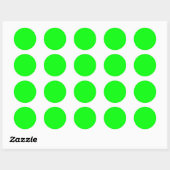 Moderne, neongroen scherm, heldere, solide kleuren ronde sticker (Vel)