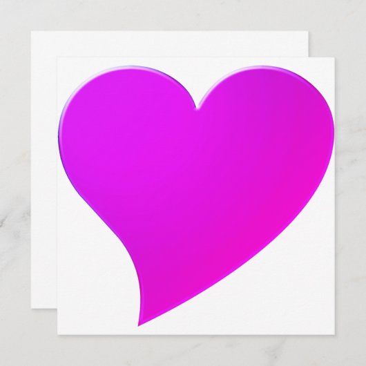 Moderne neonmagenta hartkaart Valentijnsdag (Voorkant / Achterkant)