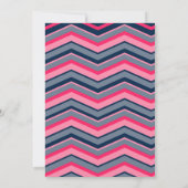 Moderne neonroze marineblauwe chevron Weddenschap Kaart (Achterkant)