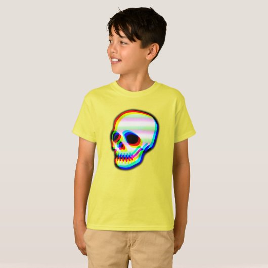 Moderne neonschedelillustratie t-shirt (Voorkant volledig)