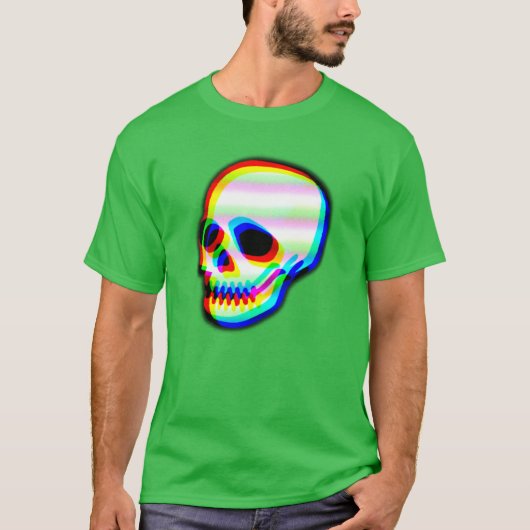 Moderne neonschedelillustratie t-shirt (Voorkant)