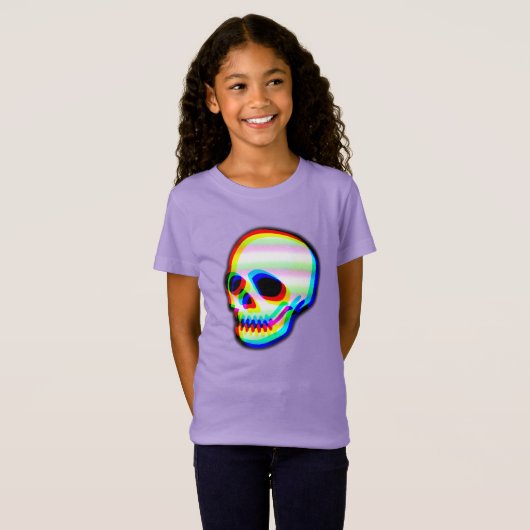 Moderne neonschedelillustratie t-shirt (Voorkant volledig)