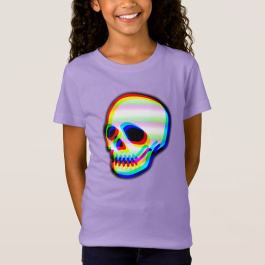 Moderne neonschedelillustratie t-shirt (Voorkant)
