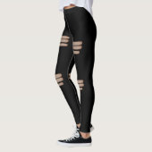 Moderne nep gescheurde zwarte leggings (Links)