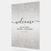 Moderne Nep Glitter Bruiloft Feest Verwelkoming ZI Acryl Bord (Hoek)