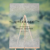 Moderne Nep Glitter Bruiloft Feest Verwelkoming ZI Acryl Bord (Neutraal)