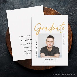 Moderne nep goud eindexamenfeest script kaart