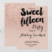 Moderne nep rozen goud glinsterende typografie Swe Kaart (Voorkant / Achterkant)