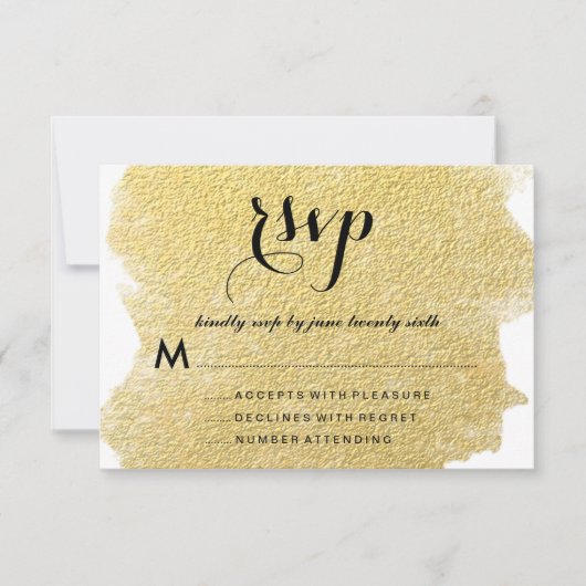 MODERNE NEPGOLD RSVP KAARTJE (Voorkant)