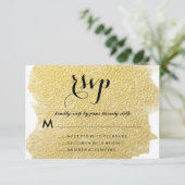 MODERNE NEPGOLD RSVP KAARTJE (Staand voorkant)
