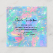 moderne nepholographic pastel opal vierkante visitekaartje (Achterkant)