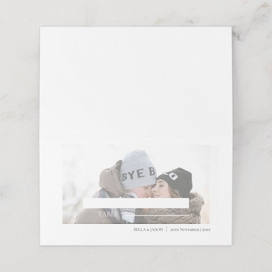 Moderne nepperkament foto-huwelijk  plaatskaartje (Buitenkant ongevouwen)