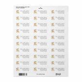 Moderne neprechte gouden rendier retouradres etiket (Full Sheet)