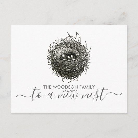 Moderne Nest Bewegende Aankondiging Adreswijziging (Voorkant)