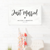 Moderne net gehuwde bruiloft spandoek (Insitu)