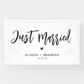 Moderne net gehuwde bruiloft spandoek (Horizontaal)