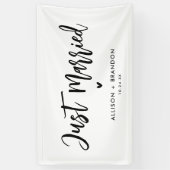 Moderne net gehuwde bruiloft spandoek (Verticaal)