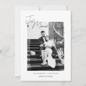Moderne Net Getrouwd Zwart Wit Elopement Bruiloft Aankondiging (Voorkant)