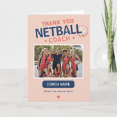 Moderne Netbal Teamfoto Coach Bedankkaart (Voorkant)